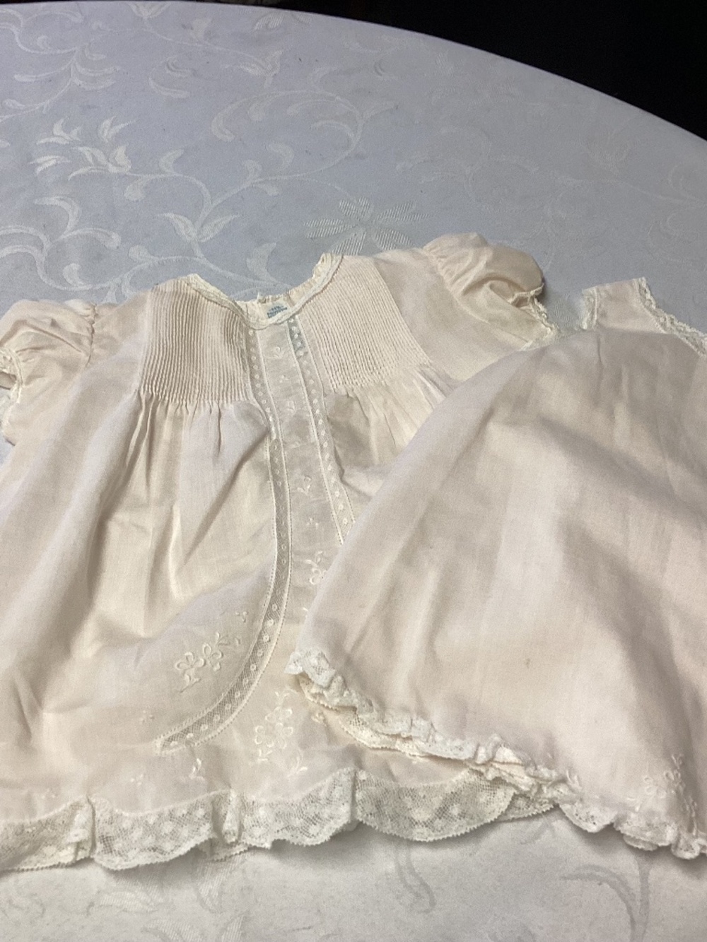 FELDMAN baby girl, vintage pink dress and slip sea measurements